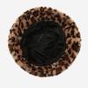 Korean Style Women Plush Bucket Hat Thicken Winter Warm Hat Leopard Print Bucket Hat  for Girls