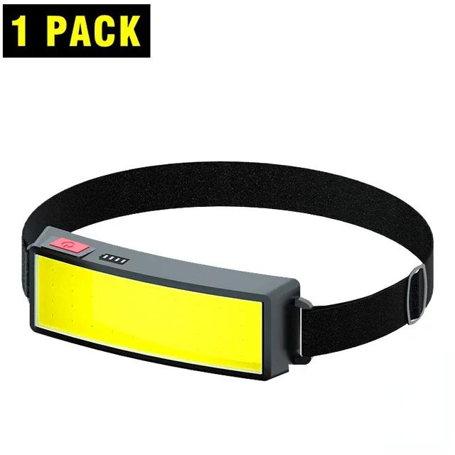 Portable COB LED Floodlight Head Flashlight Built-in Battery USB Rechargeable Outdoor Head-mounted Camping Hunting Headlamp