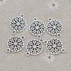 10Pcs Antique Silver Plated Round Flower Charm Connectors For Jewelry Making Bracelet Accessories Diy Findings
