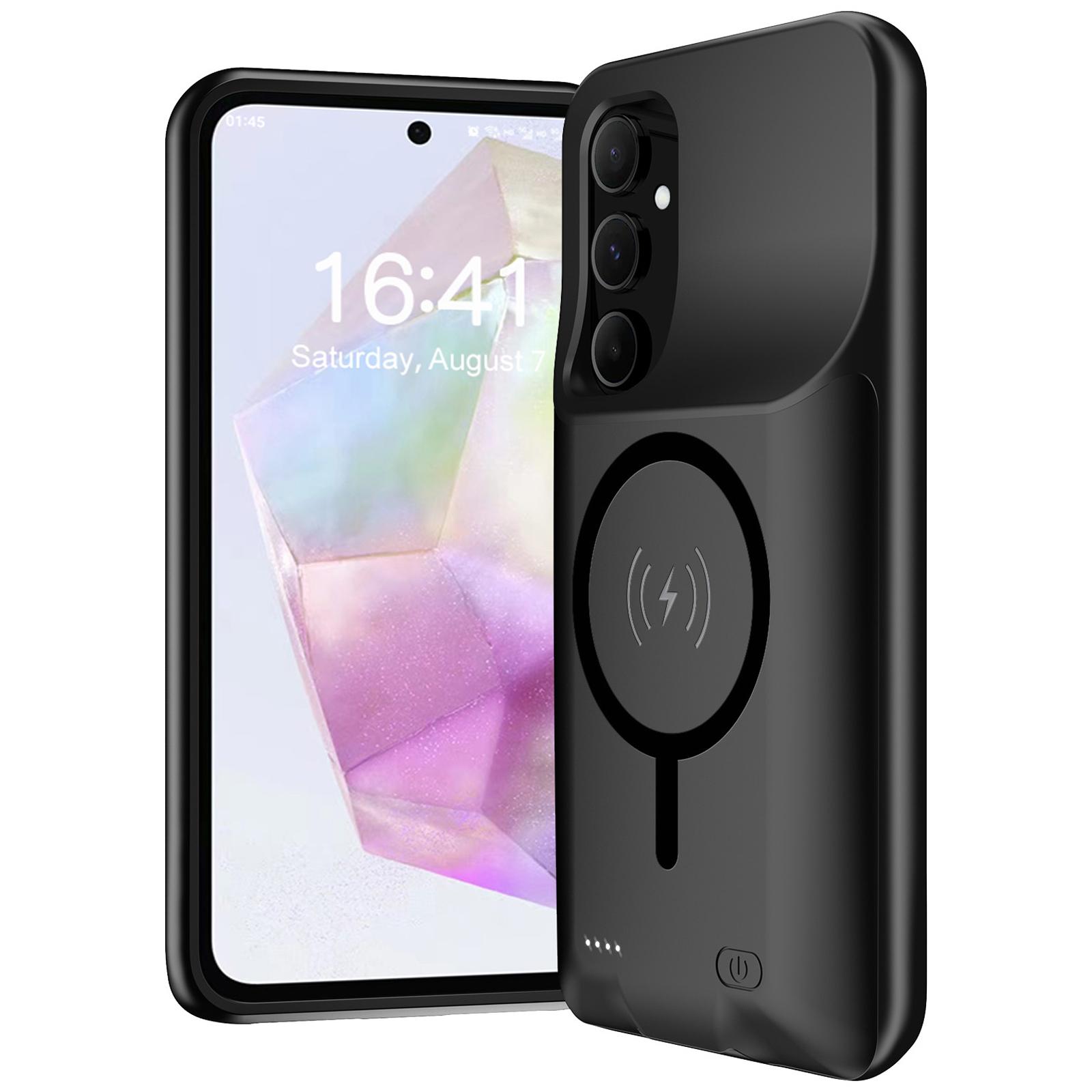 

For Samsung Galaxy A54 5G 10000mAh Extended Battery Soft TPU Edge ABS Charging Case Compatible with MagSafe A