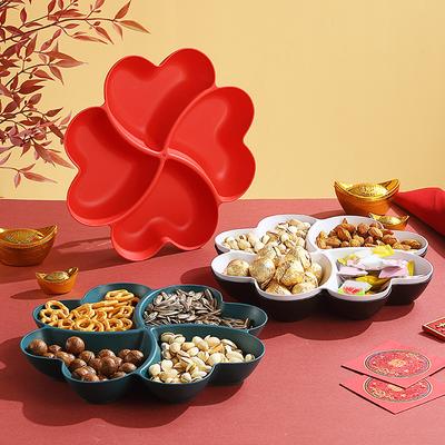 1Pc Candy Plate Dried Fruit Plate Fruit Basket Heart-Shaped Fruit Plate Candy Plate Snacks Nuts Bowl Bowl Box Container