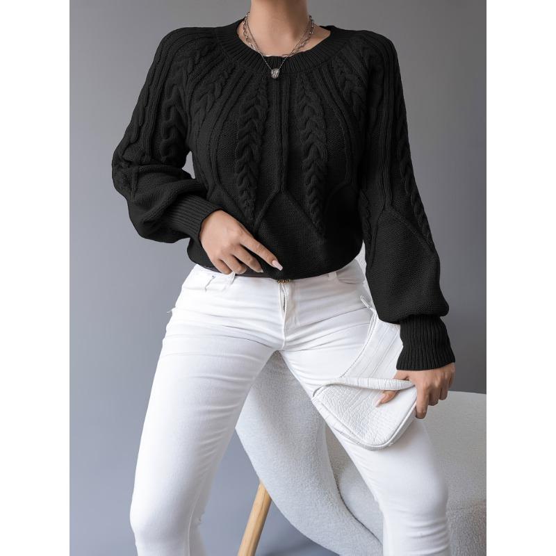 Women'S Chunky Sweater - Beige/Neutral-Toned Sweater for Fall/Winter, Cozy Sweater for Everyday & Formal Outfits, Women'S Sweater Clothing