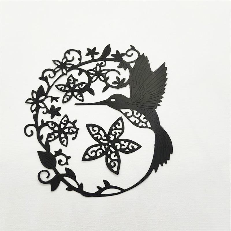 Hummingbirds In Flowers Pattern Metal Cutting Dies Craft Embossing Stamps for Card Making Decor Scrapbooking Stencil