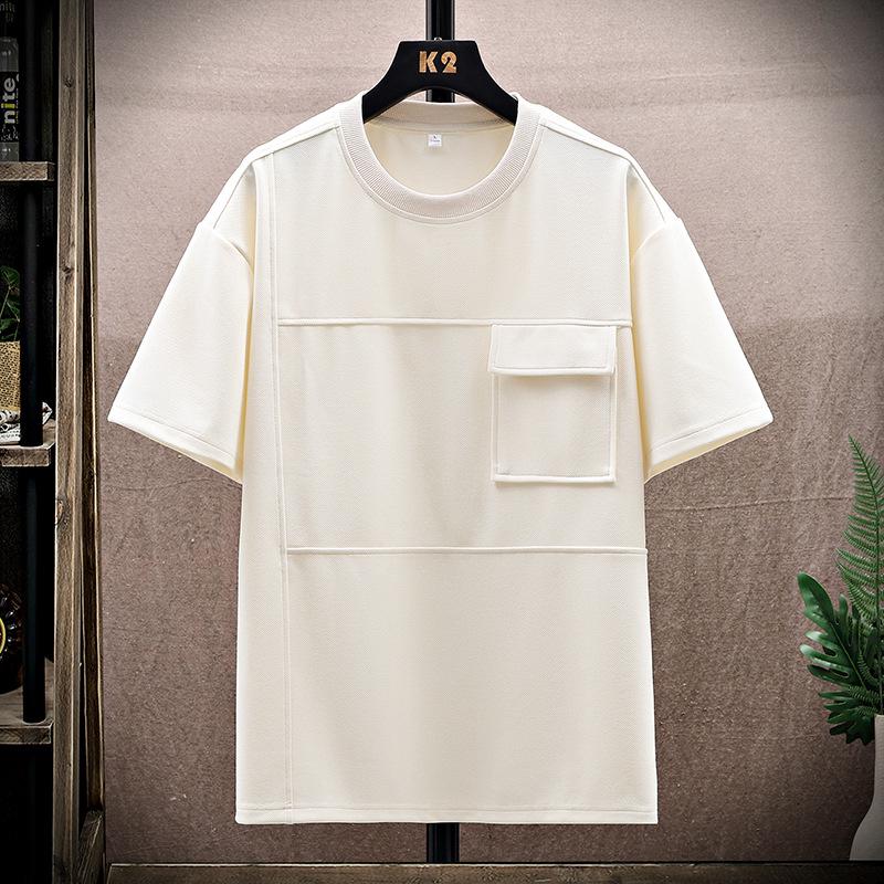 

Мужская футболка большого размера с 3D-карманом, с коротким рукавом, в стиле японской уличной моды - Коллекция Весна 2025 8XL хаки