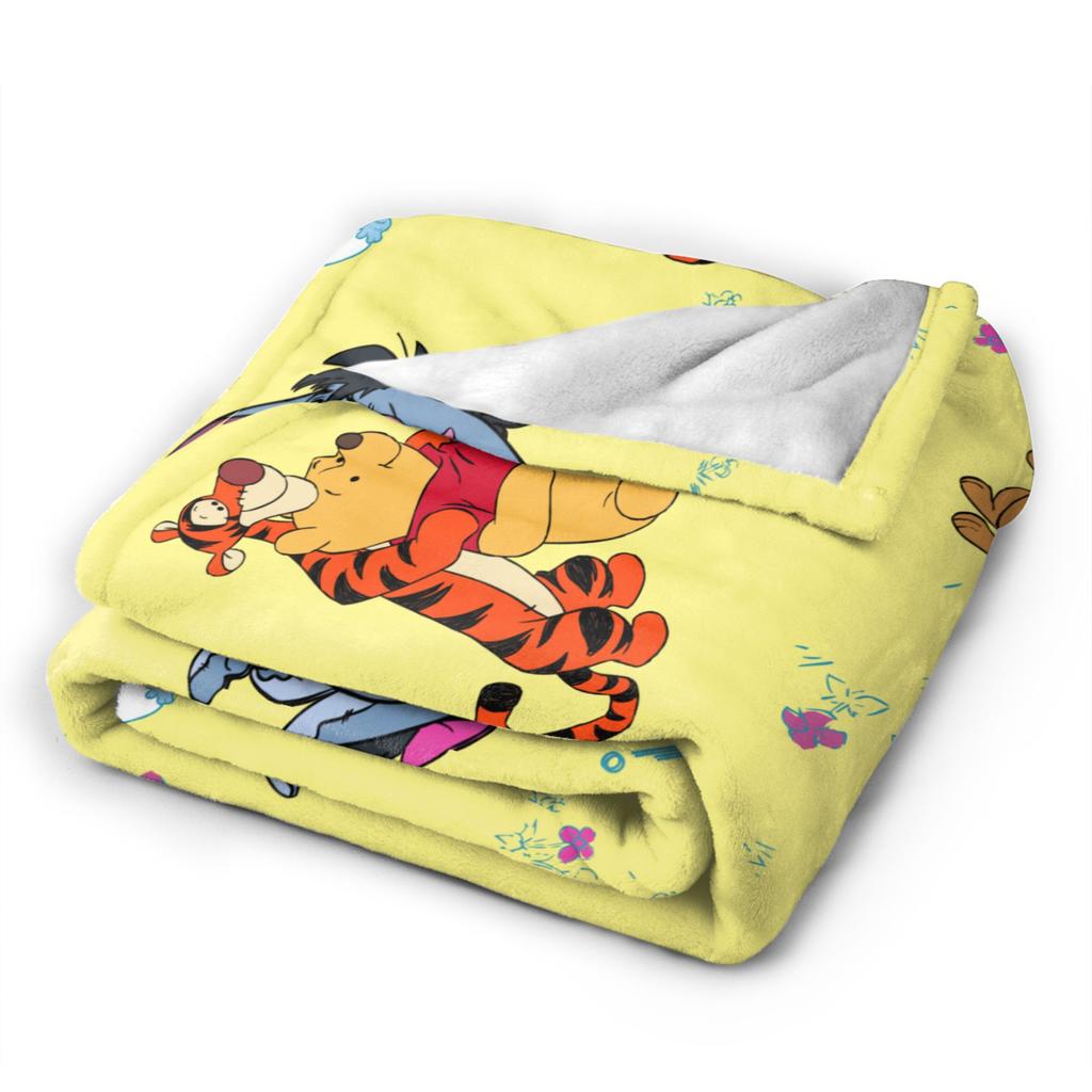 Medvídek Pú Visí s přáteli Deky Fleece Super teplé přehozy do auta, na pohovku, gauč, postel