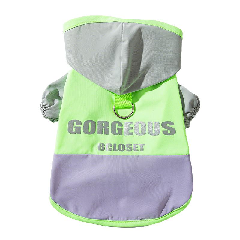 Frühling und Sommer atmungsaktive dünne Kapuzen-Zweibein-Traktion kleiner Hund Teddy Bigbear Ausgehen Sonnenschutz Haustierkleidung