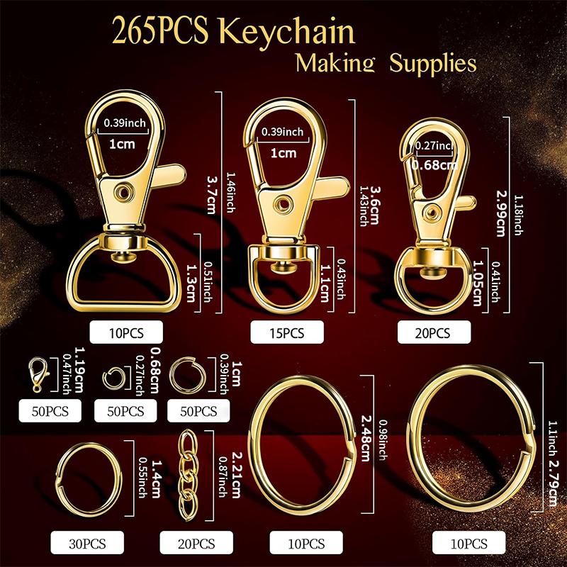 WTEMPO Swivel Snap Hooks and Key Rings Keychain Clips and Key Chain Rings Keychain Making Kit for Making Jewelry & Hanging Pendent