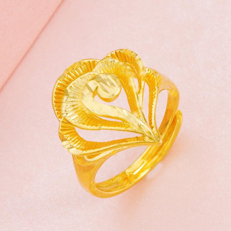 Women's Love European and American Fashion Open Ring Peach Heart Female Ring