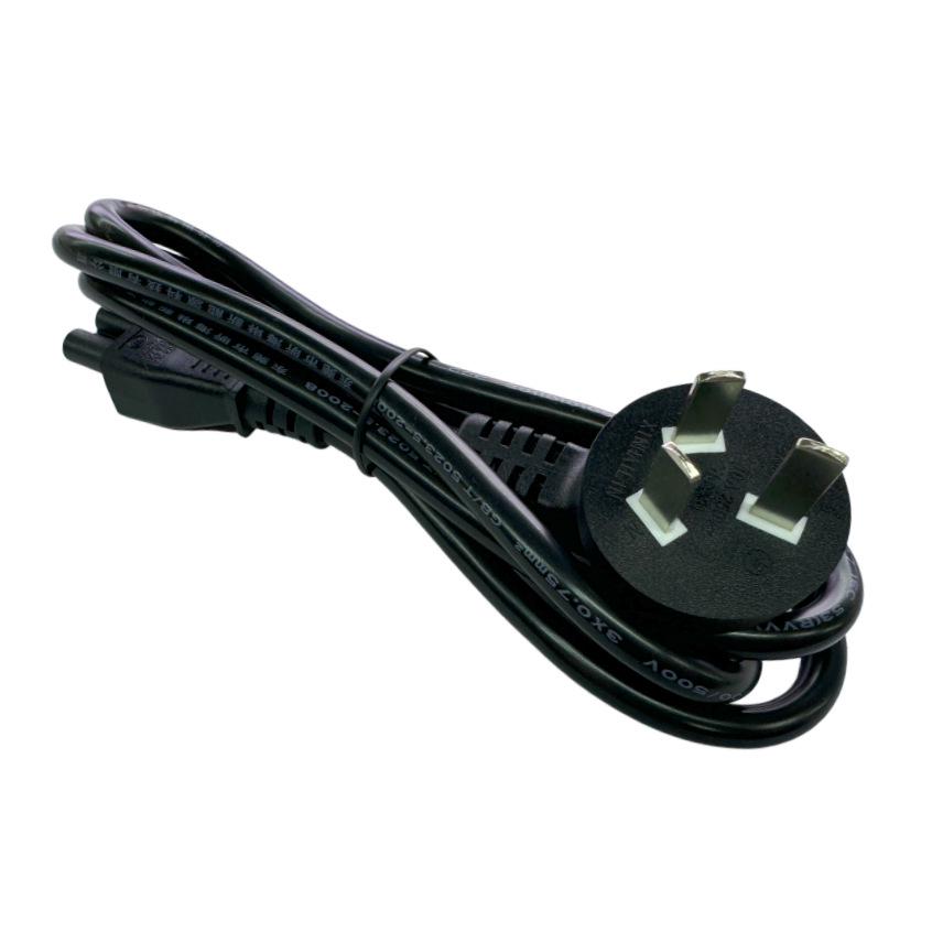 UK 13A Moulded Plug Cord, 3-Core 1.5mm² Pure Copper, 2M Black Cable, 13A Fuse, C13 Connector