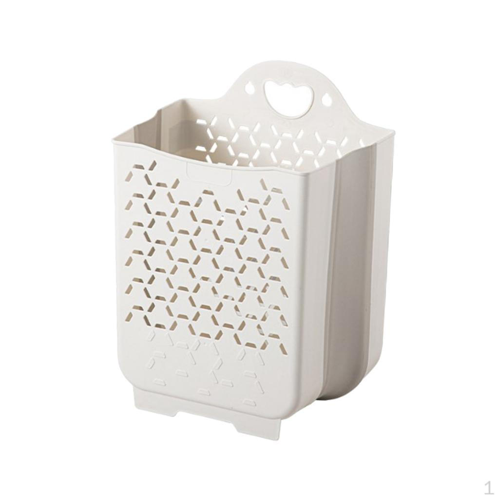 Foldable Wall Mounted Laundry Hamper with Handle Dirty Clothes Sundries Storage Organizer Holder White Medium 1470₽