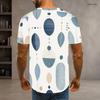 Men Plus Size Round Neck Short Sleeve Striped Geometric Printed T Shirt