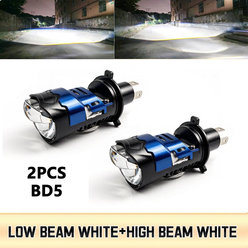 1/2PCS H4 Bi LED Projector Lens Headlight Bulbs Canbus Auto Fog Lamp H4 White High Low Beam Light Headlamp For Car Motorcycle 12V 24V