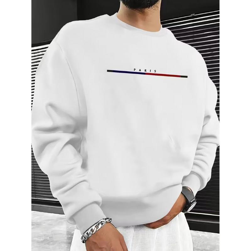 Stilvoller Herren-Pullover mit langen Ärmeln und Rundhalsausschnitt, Trendiges Langarm-Oberteil, Hergestellt aus glattem, bequemem Material für zu Hause oder für Ausflüge und Treffen,