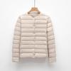 Women Puffer Jacket Down Parka Overcoat Ultralight Warm Portable Collarless O Neck Padded Spring Winter