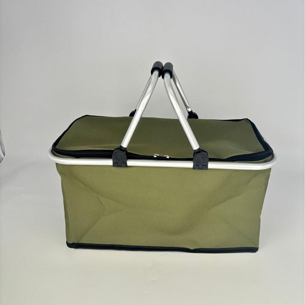 Portable Foldable Insulated Picnic Cooler Bag with Aluminum Foil Thermal Insulation for Camping and Outdoor Use