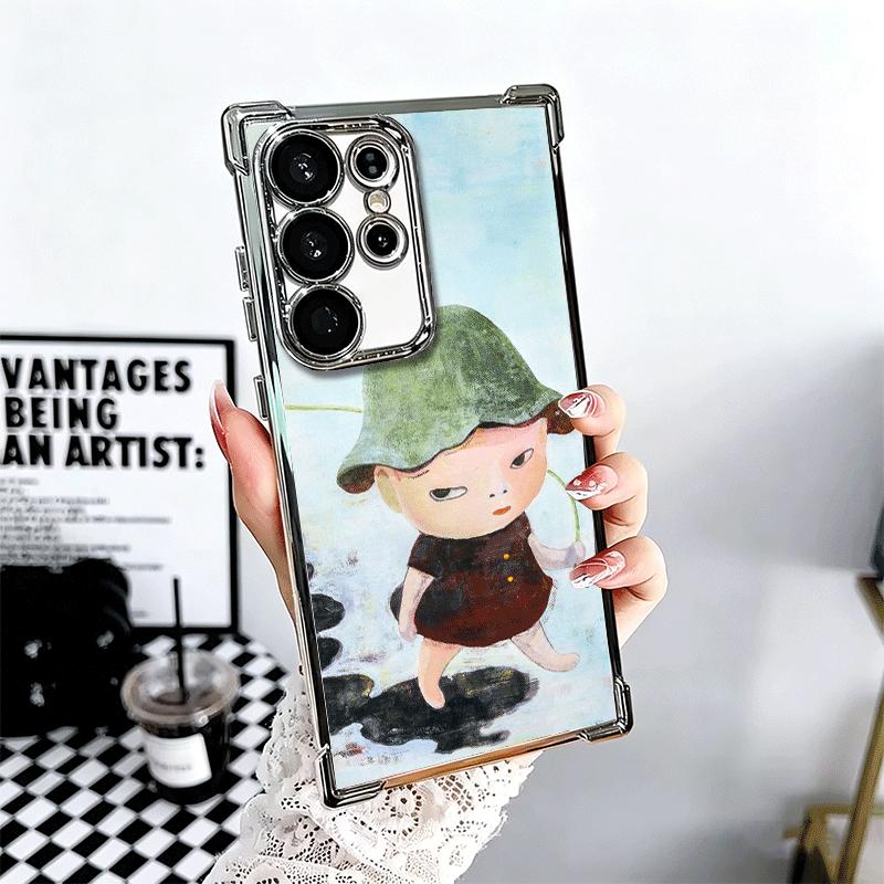 

Y-Yoshitomo Nara Soft Phone Case For Samsung Galaxy S26 Ultra S25 Edge S24 FE S23 Plus S22 S21 + S20 Plating Anti-Fall Fundas Samsung S26