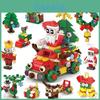 Holiday Santa Claus Reindeer Christmas Series Building Blocks With Christmas Party Design For Kids And Gift