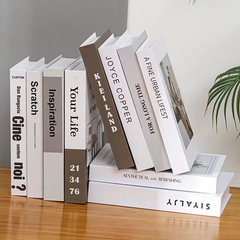 Nordic Minimalist Decorative Bookshelf Props for Modern Living Room and Wine Cabinet Display