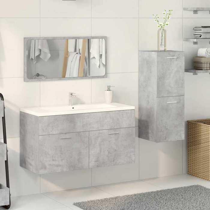 VidaXL Bathroom Furniture Set 3 Pcs Concrete Grey 3324872