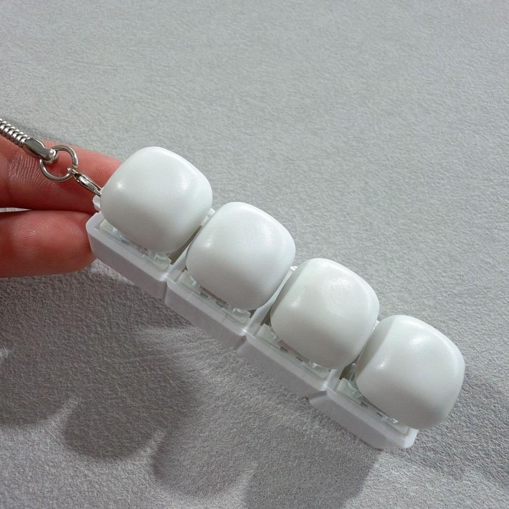 

White Decompression Clicker Pendant Multi-Key Finger Keyboard Anxiety Relief Style B