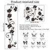 Home Decor Black Flower Rattan 3D Butterfly Wall Stickers Living Room Background Room Wall Stickers Dark Style