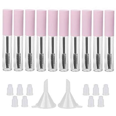 10 PZ 5ml Tubetti Vuoti per Mascara Bastoncino Ciglia Riutilizzabili Flaconi Trasparenti Contenitore Crema Ciglia con 2 Imbuti per Cosmetici Fai-da-Te