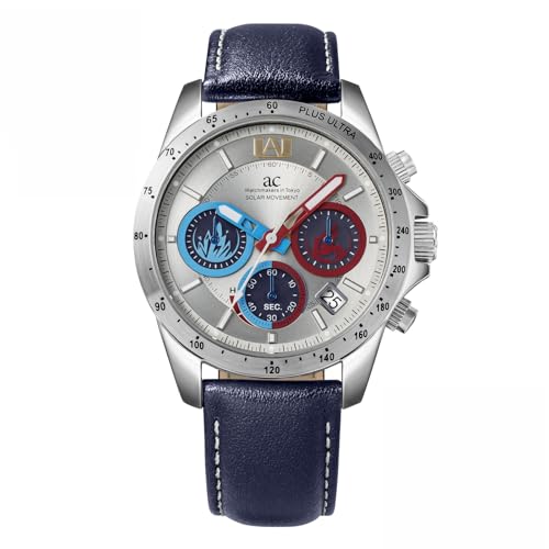 Angel Clover My Hero Academia Collaboration Watch, Shoto Todoroki Model, Solar Battery, 10 ATM Water Resistance, Mineral Glass, Silver Dial, HE40-SH,