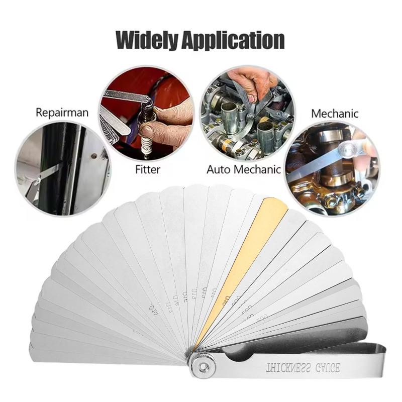 Feeler Gauge Measurement Tool Stainless Steel Feeler Gauge Universal Metric Imperial Thickness Gage Set for Hardware Measurement
