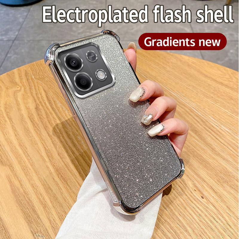 Clear Shockproof Glitter Phone Case For Xiaomi Redmi Note 9 10 11 12 13 14 Pro 9S 10S 11S 10T 10A 9A 9T 9C 10C 12C 13C 14C Cover