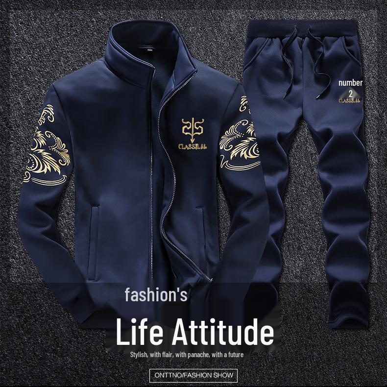 M-8XL Plus Size Men's Korean Style Sports Set: Cardigan & Hoodie with Casual Long Pants