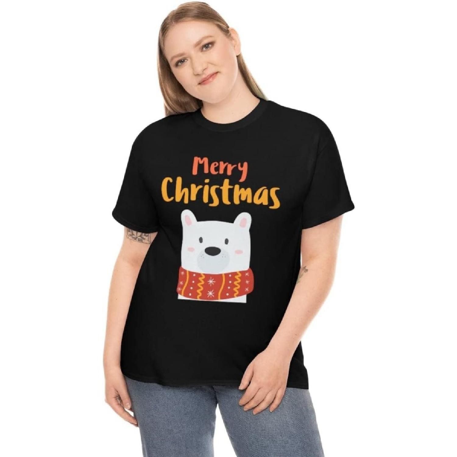 Fire Fit Designs Cute Polar Bear Plus Size Christmas Pajamas Christmas Tshirt Womens Christmas Pajamas for Women Plus Size XXXXXL разноцветный