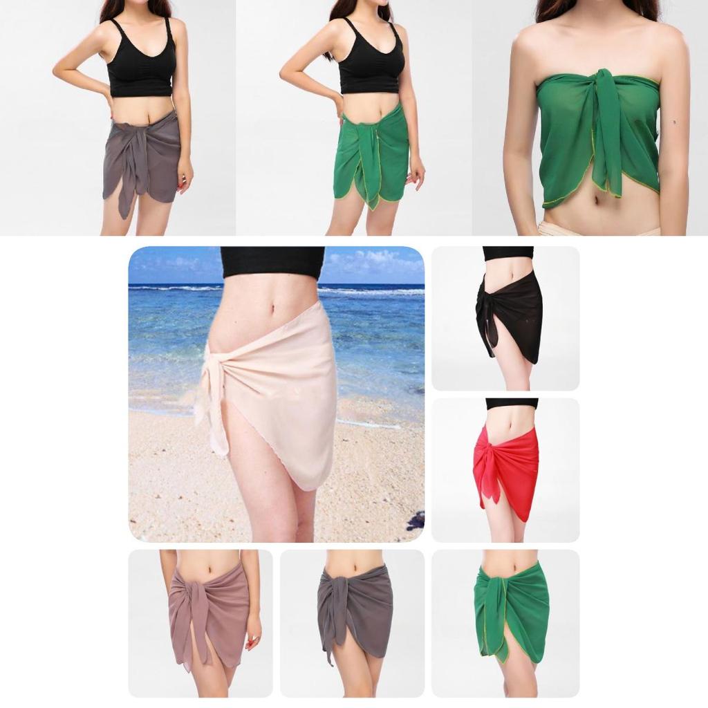 Elegantes Chiffon-Überwurfkleid für den Strand Mehrfarbiges Schal Frühling Sommer Herbst