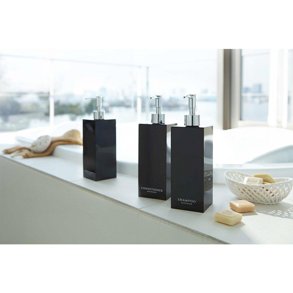 Yamazaki Dispenser Set of 3 Square and Body Soap Refill and 7897 (YAMAZAKI) Shampoo, Conditioner, Bottles, Mist, Black, 7891, 7894,