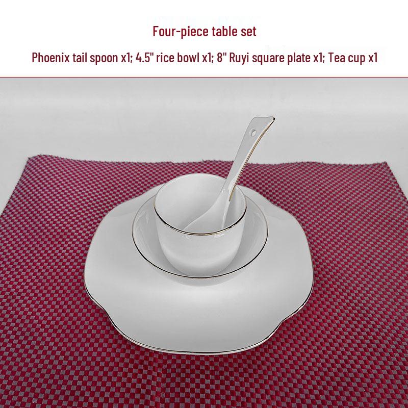 Luxurious Gold Rimmed Bone China Table Setting for Upscale Hotels and Private Clubs