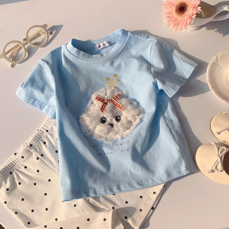 

Boy And Girl Casual Short-sleeved T-shirt For Summer, Cute Plush Dog-style Children s Top 100cm