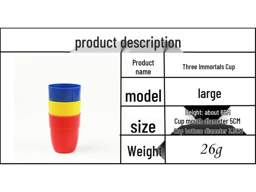 Magic Props - Three Immortals Cups Set: Extra Large, Large, Medium, Small.