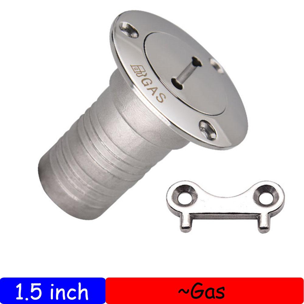 Stainless Steel Fuel Gas Water Waste Tank Deck Fill Filler Spare Cap Key Replace Plate Tool for Boat Marine Yacht 1.5/2"