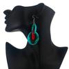 Geometric Color Matching Earrings Women's Round Ring Pendant Multi Ring Exaggerated Earrings