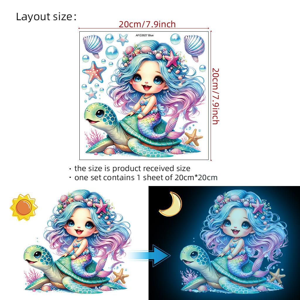 Luminous Fairy Mermaid Wall Stickers Kids Bedroom Home Decor Glow In The Dark Fairy Butterfly Decal Stickers Switch Wallpaper