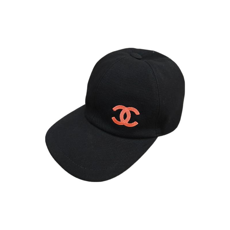 

CHANEL [24C new product] Double C embroidery cotton baseball cap men and women same style couple model black чорний