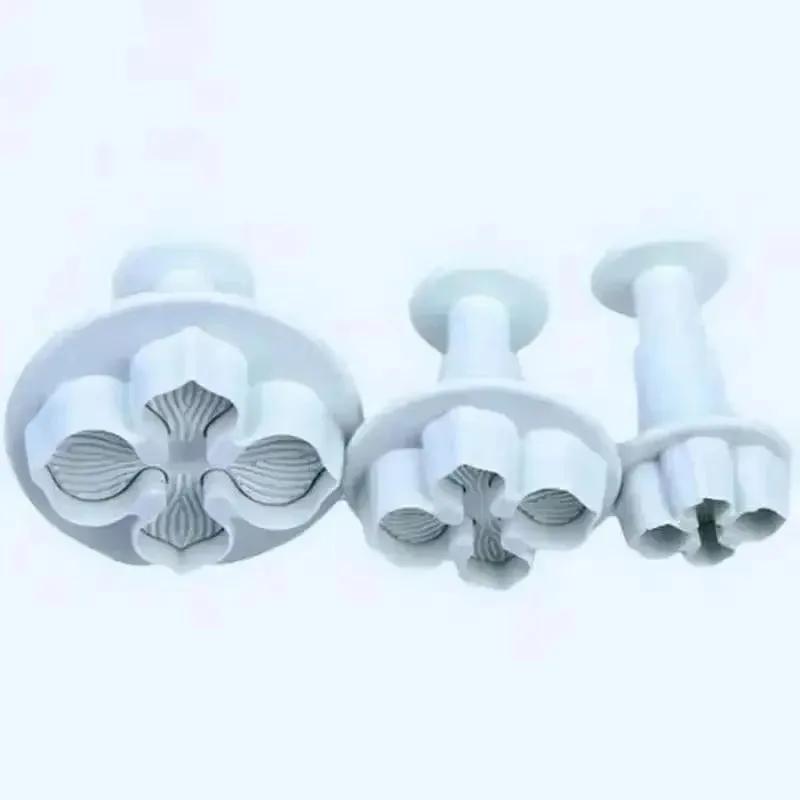 3Pcs/Set Silicone Hortensia Fondant Décoration de Gâteau Coupe-Piston Moule Fleur Éclosion Outils à Gâteau Cuisine Pâtisserie Décoration de Gâteau Ustensiles de Cuisson