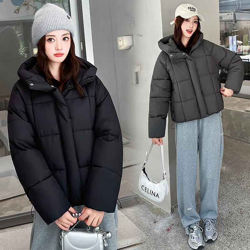 Winter new short down cotton-padded clothes, small warm cotton-padded clothes, cotton-padded jackets, fashionable thickened hooded jackets.