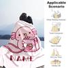 Axolotl Strawberry Milk Personalized Text Blanket Throw Personalized Blanket Ultra-Soft Throw For Bed Office Chair Sofa Couch Four Seasons Universal