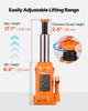 Hydraulic Bottle Jack, 20 Ton (44092 Lbs) Load Capacity, 225-435 Mm Lifting Range, Heavy Duty Welded Bottle Jack for Car, SUV, Pickup, Auto Repair,