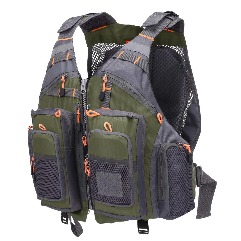 Lixada Fishing Fishing High Good Large Multiple Load Capacity Up To One Size Fits Most Vest, Vest, Jacket, Buoyancy, Breathability, Capacity, Pockets,