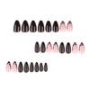 Autumn Winter Wearable French Leopard Print Short Almond Nail Tips