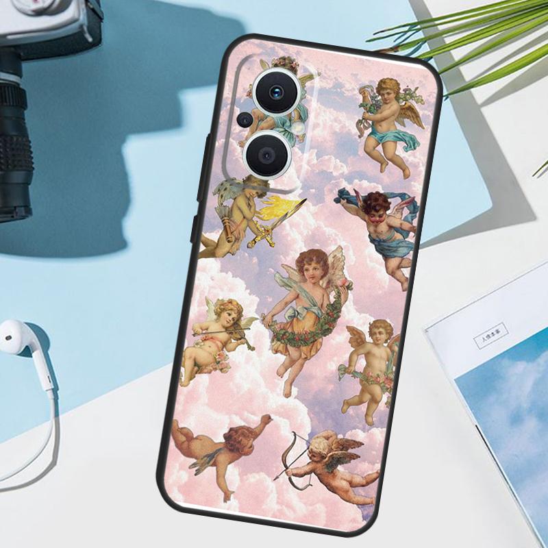 Cartoon Angel Baby Printing Cover For OPPO Reno 12F 11F 13F 14F 8T 7 8 Lite 10 11 12 13 14 OPPO Find X9 X8 X6 X5 Pro Case