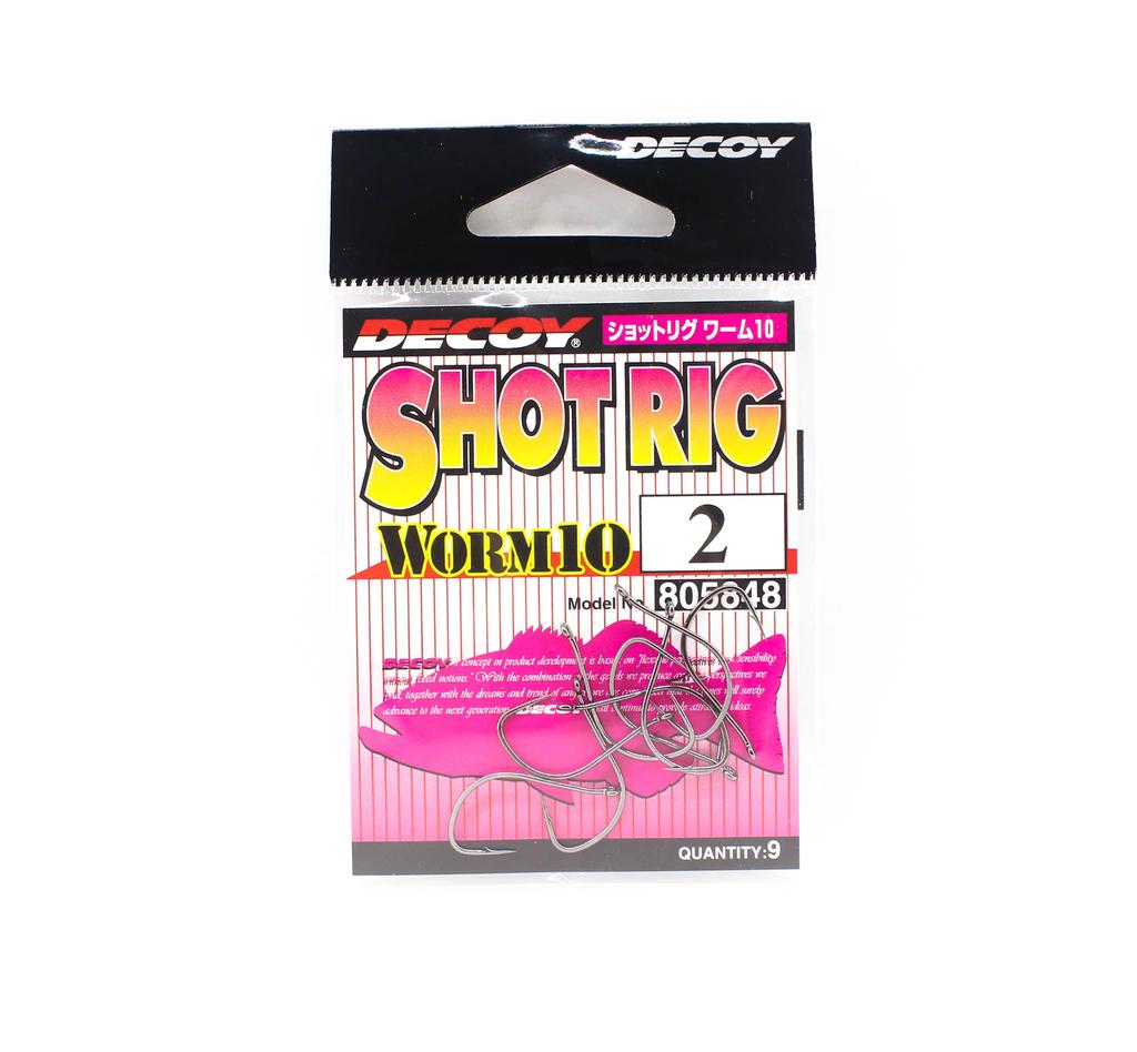 Decoy Worm 10 Shot Rig Worm Hook per stile Wacky taglia 2 (5848)