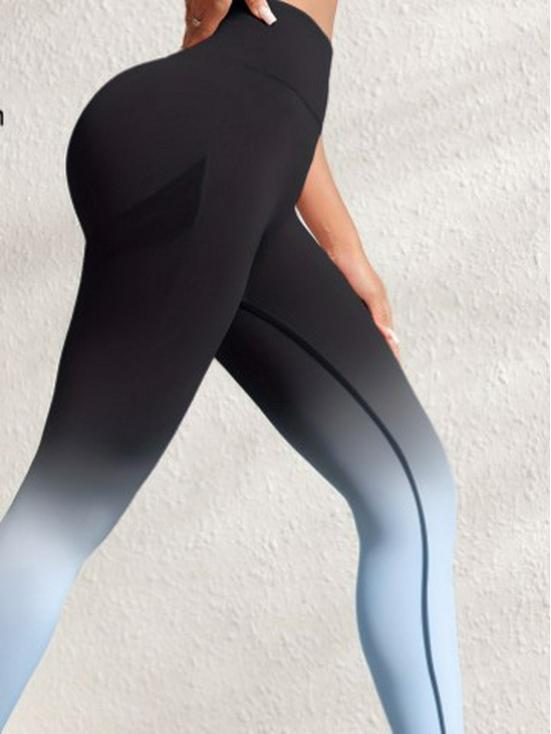 European & American Seamless Gradient Tie-dye Women's Yoga Pants - Quick-drying, Hip-shaping, Knit Sportswear