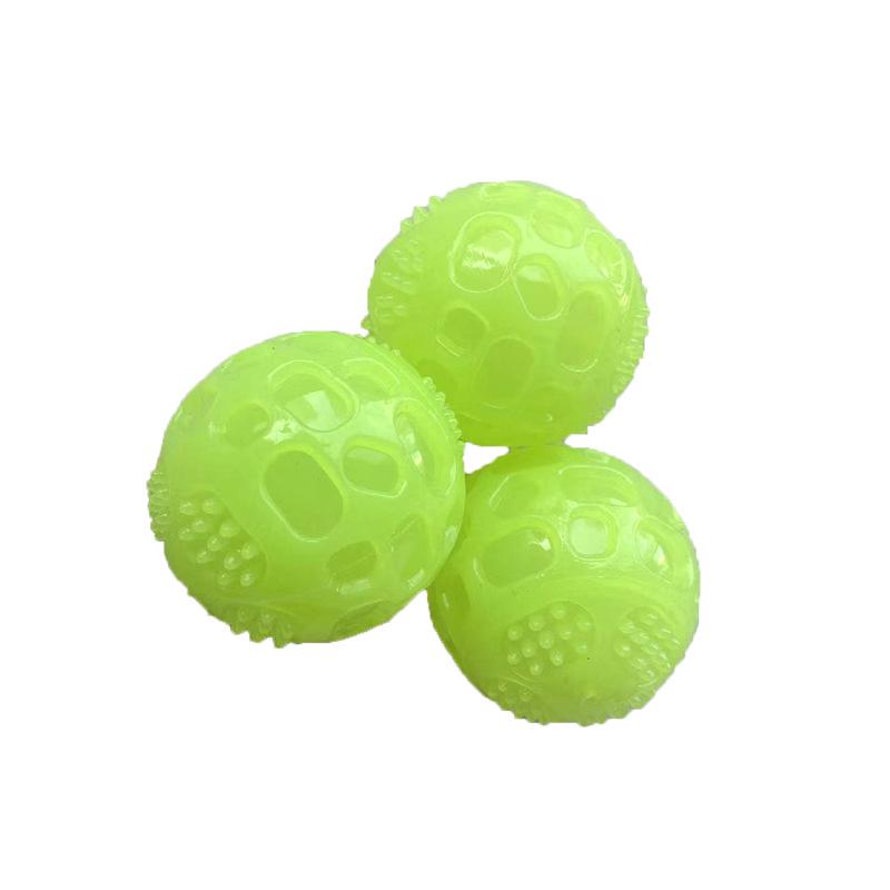 Elastic Luminous TPR Dog Toy Ball - Bite-Resistant Squeaky Toy for Teeth Cleaning